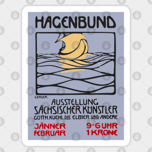 Vintage Exhibition Poster - Hagenbund Saxon Artists - 1930's Retro Sticker by TuncGK