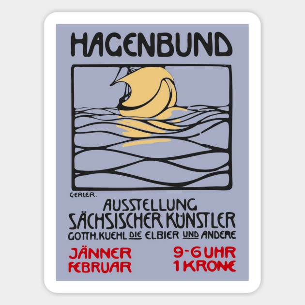 Vintage Exhibition Poster - Hagenbund Saxon Artists - 1930's Retro Magnet by TuncGK