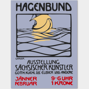 Vintage Exhibition Poster - Hagenbund Saxon Artists - 1930's Retro Posters and Art