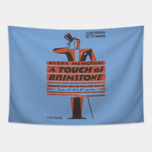 Vintage Theater Poster - A Touch of Brimstone - 1930's Retro Tapestry