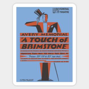 Vintage Theater Poster - A Touch of Brimstone - 1930's Retro Sticker