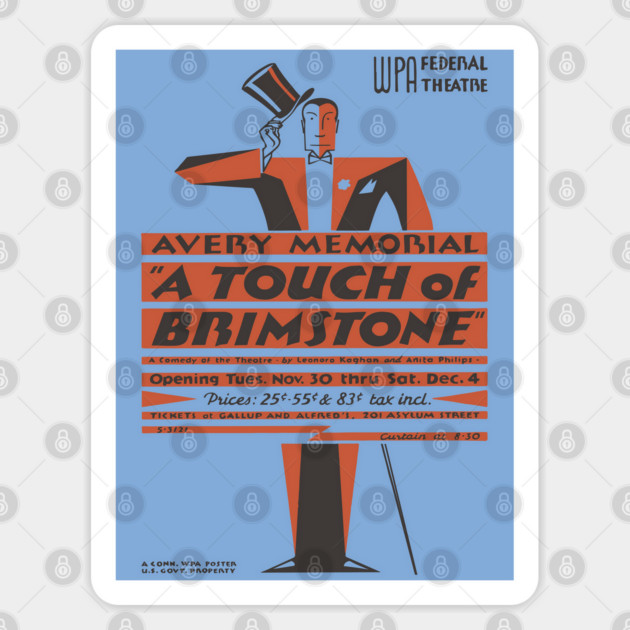 Vintage Theater Poster - A Touch of Brimstone - 1930's Retro Sticker by TuncGK