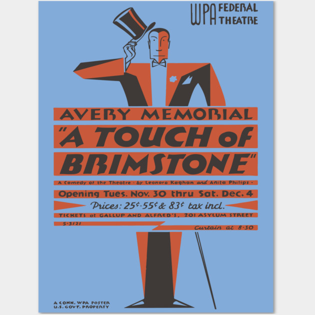 Vintage Theater Poster - A Touch of Brimstone - 1930's Retro Wall Art by TuncGK