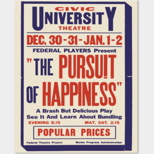 Vintage Theater Poster - Pursuit of Happiness - 1930's Retro Posters and Art