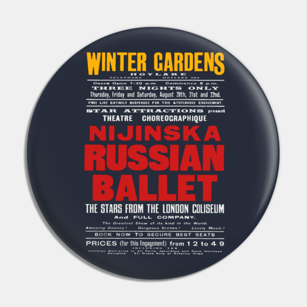 Vintage Exhibition Poster - Ballet Nijinska Dancing - 1900's Retro Pin by TuncGK