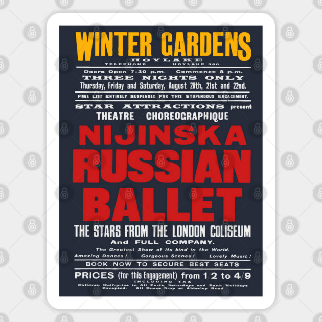 Vintage Exhibition Poster - Ballet Nijinska Dancing - 1900's Retro Sticker by TuncGK
