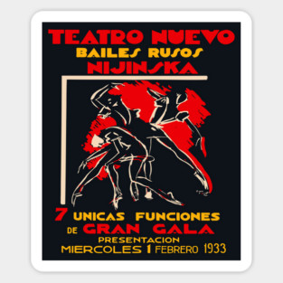 Vintage Exhibition Poster - Bronislava Nijinska at Teatro Nuevo - 1900's Retro Sticker