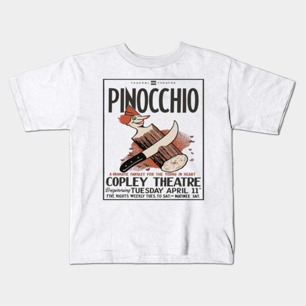 Vintage Event Posters - Pinocchio by Carlo Collodi - 1930's Retro Kids T-Shirt by TuncGK