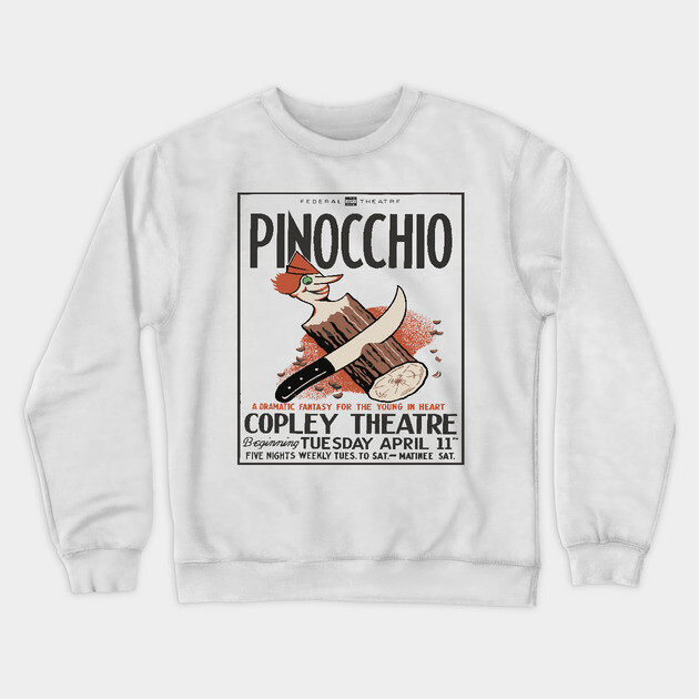 Vintage Event Posters - Pinocchio by Carlo Collodi - 1930's Retro Crewneck Sweatshirt by TuncGK