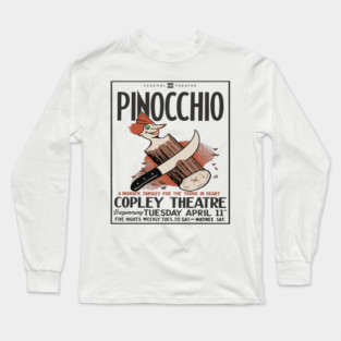 Vintage Event Posters - Pinocchio by Carlo Collodi - 1930's Retro Long Sleeve T-Shirt