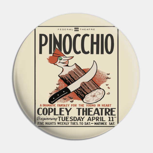 Vintage Event Posters - Pinocchio by Carlo Collodi - 1930's Retro Pin by TuncGK