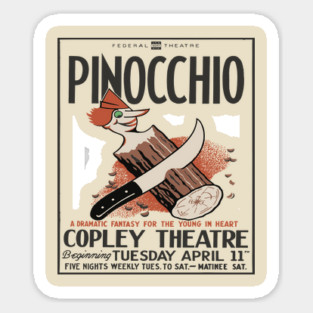 Vintage Event Posters - Pinocchio by Carlo Collodi - 1930's Retro Sticker