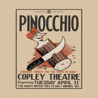 Vintage Event Posters - Pinocchio by Carlo Collodi - 1930's Retro T-Shirt