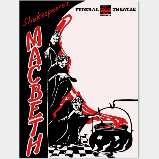 Vintage Theater Poster - Macbeth by Sheakespeare Wall Art by TuncGK
