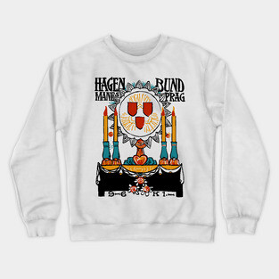 Vintage Posters - Hagenbund School of Art & Artists - Manes Prag Crewneck Sweatshirt
