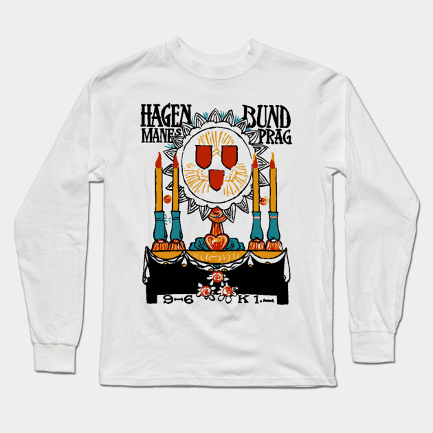 Vintage Posters - Hagenbund School of Art & Artists - Manes Prag Long Sleeve T-Shirt by TuncGK