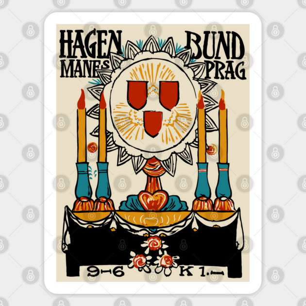 Vintage Posters - Hagenbund School of Art & Artists - Manes Prag Sticker by TuncGK