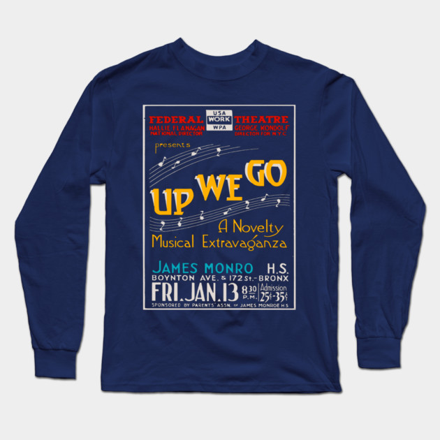 Vintage Concert Poster - Up We Go Musical by James Monro Long Sleeve T-Shirt by TuncGK