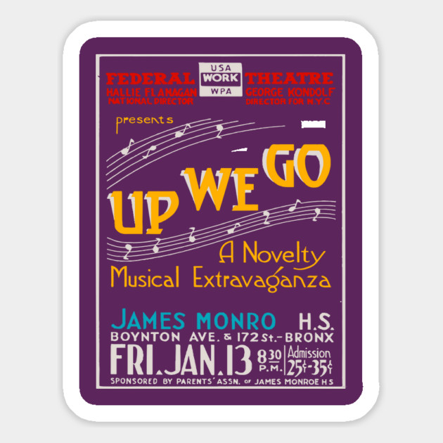 Vintage Concert Poster - Up We Go Musical by James Monro Magnet by TuncGK