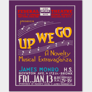 Vintage Concert Poster - Up We Go Musical by James Monro Posters and Art
