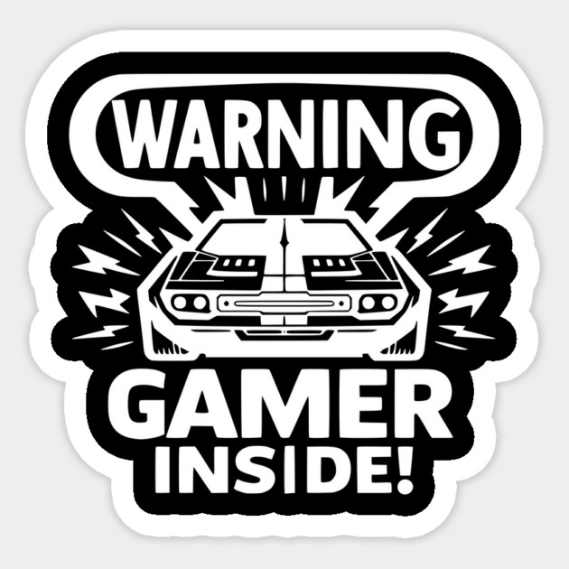 Warning Gamer Inside Sticker by Frank Ring