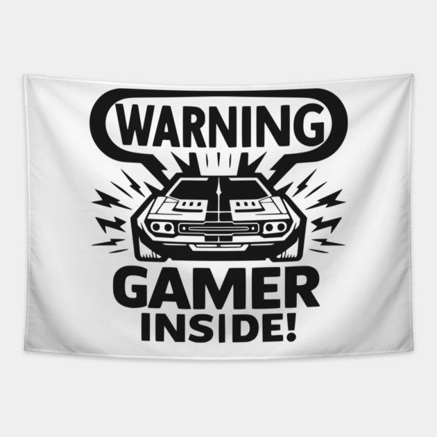 Warning Gamer Inside Tapestry by Frank Ring