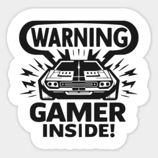 Warning Gamer Inside Sticker