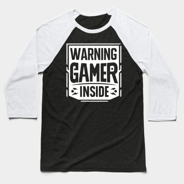 Warning Gamer Inside Baseball T-Shirt by Frank Ring