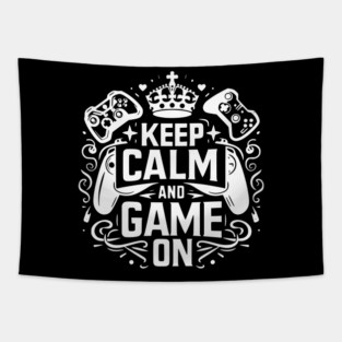 Keep Calm and Game On Tapestry