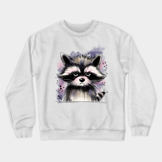 Grumpy Raccoon Crewneck Sweatshirt by H. R. Sinclair