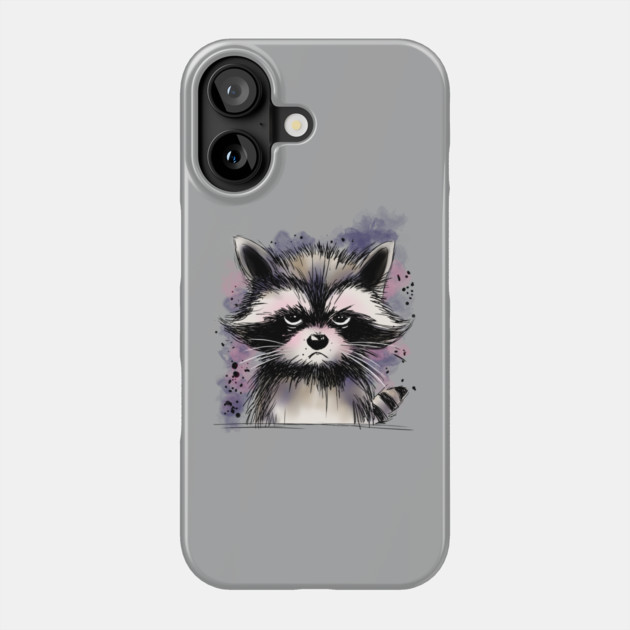 Grumpy Raccoon Phone Case by H. R. Sinclair