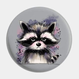 Grumpy Raccoon Pin