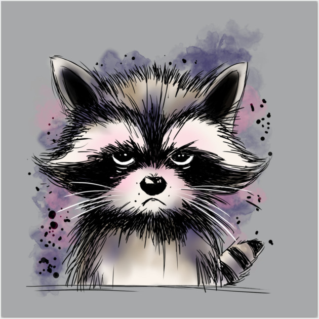 Grumpy Raccoon Wall Art by H. R. Sinclair