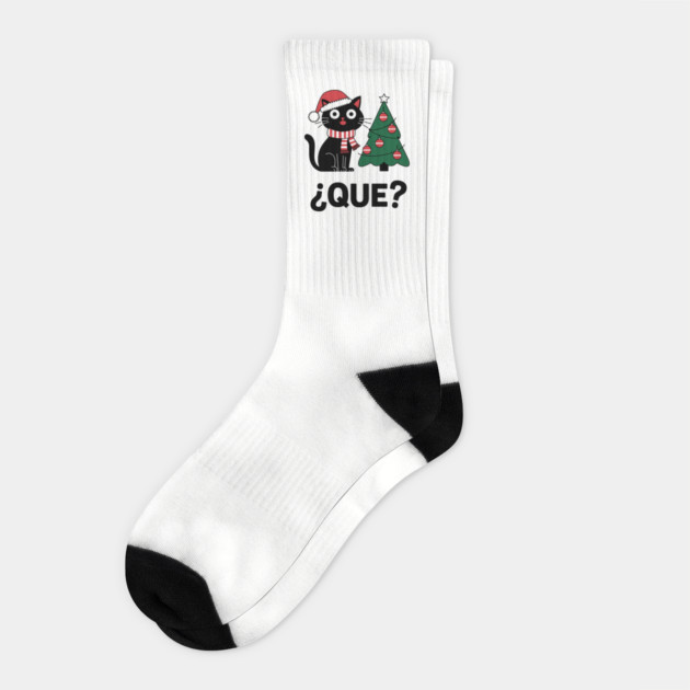 Cat Lover Humorous Meowy Christmas Holiday Socks by Anticorporati