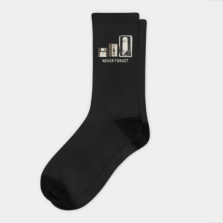Never Forget | Floppy Disk, Cassette, VHS Tape Socks
