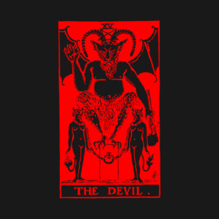 Lesbian Devil Tarot in red LGBTQ+ T-Shirt