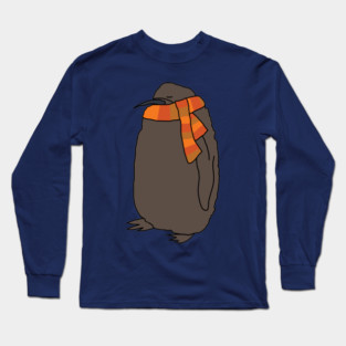 Fall Season Pesto Penguin Wearing Scarf Long Sleeve T-Shirt
