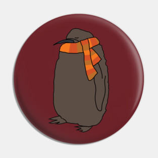 Fall Season Pesto Penguin Wearing Scarf Pin