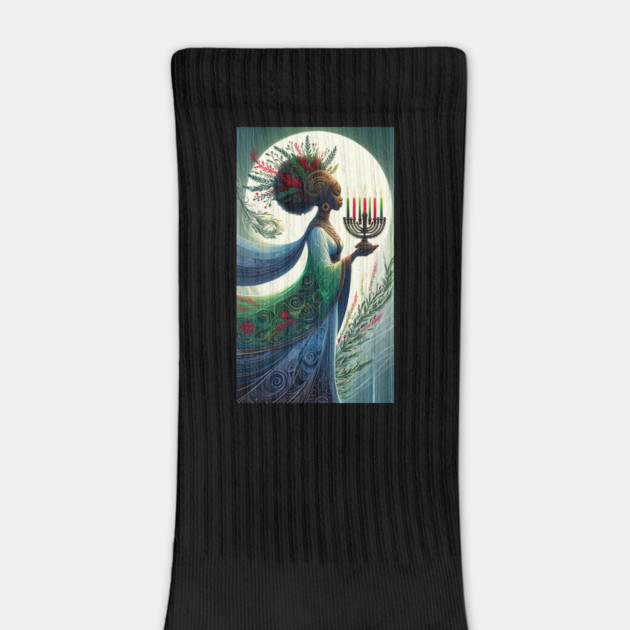 Kwanzaa Beautiful Woman with Kinara by HolidayBug