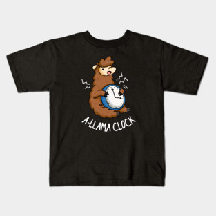 A-Llama Clock Funny Animal Pun Kids T-Shirt