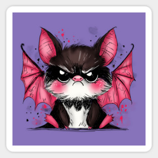 Grumpy Bat Sticker