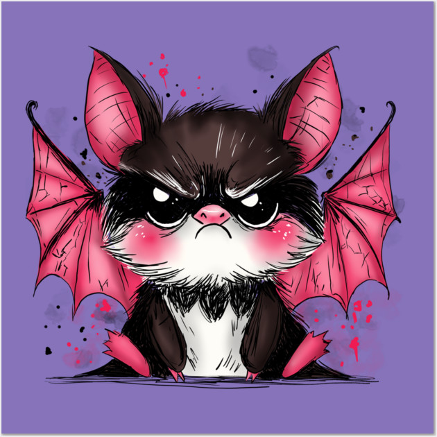 Grumpy Bat Wall Art by H. R. Sinclair