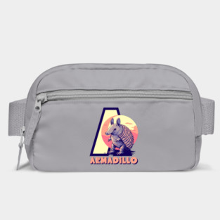 A for Armadillo - Animal Alphabet Letter - Retro Sunset Edition Bag