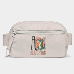 A for Alligator - Alphabet Animal Letter A - Boho Chic Style Bag