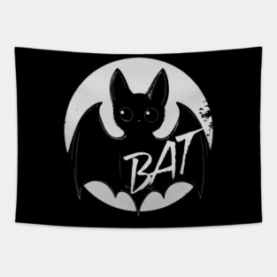 B for Bat - Alphabet Animal Letter B - Dark Academia Tapestry