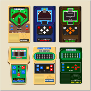 Retro Handheld Electronic Sports Video Games Posters and Art