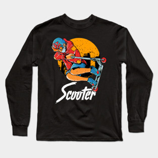 Cute & Funny Scooter Kid Riding Tricks Long Sleeve T-Shirt