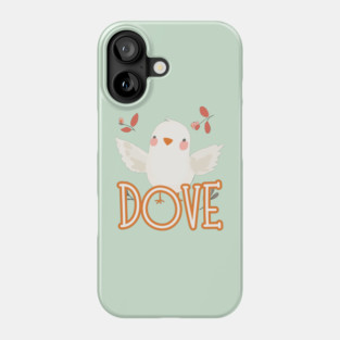 Boho Dove Alphabet Design - Cute Animal Art with Elegant Letters Phone Case
