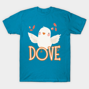 Boho Dove Alphabet Design - Cute Animal Art with Elegant Letters T-Shirt