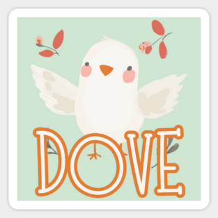 Boho Dove Alphabet Design - Cute Animal Art with Elegant Letters Sticker